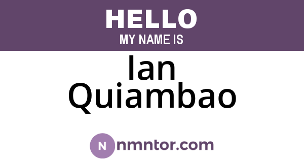 Ian Quiambao