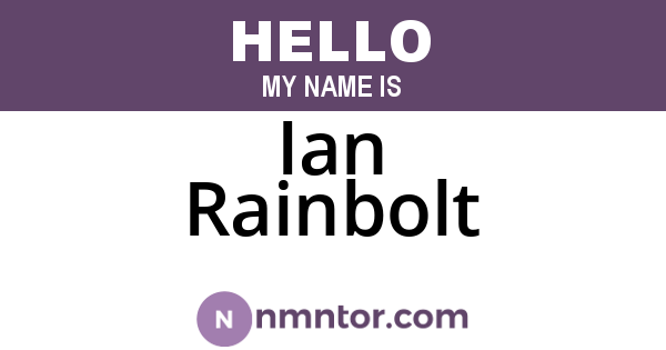 Ian Rainbolt