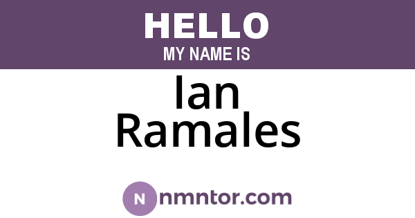 Ian Ramales