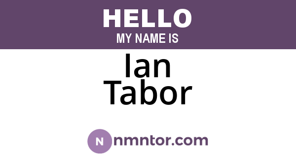 Ian Tabor