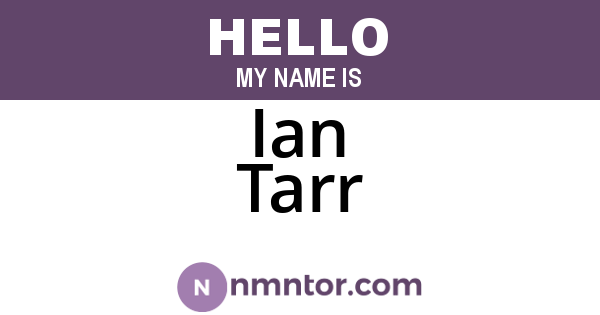 Ian Tarr