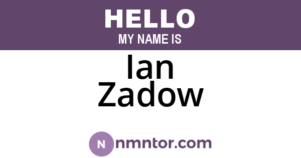 Ian Zadow