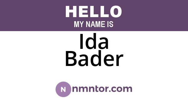 Ida Bader