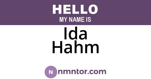Ida Hahm