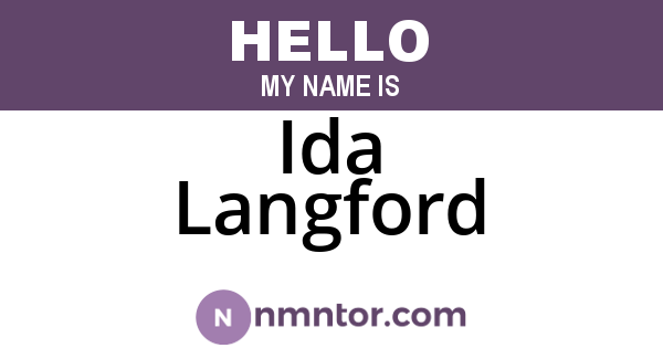 Ida Langford