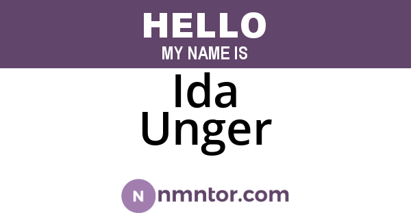 Ida Unger