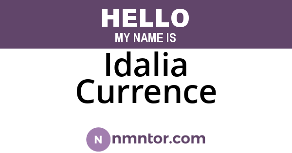 Idalia Currence