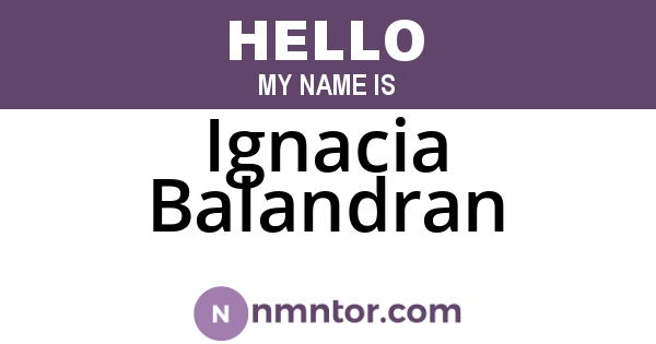 Ignacia Balandran