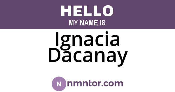 Ignacia Dacanay