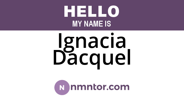 Ignacia Dacquel
