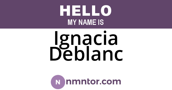 Ignacia Deblanc
