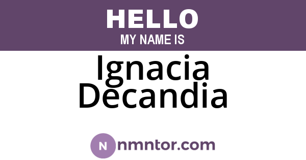 Ignacia Decandia