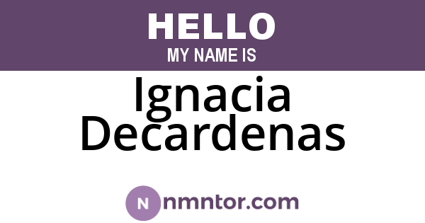 Ignacia Decardenas