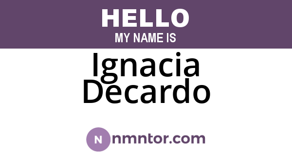 Ignacia Decardo