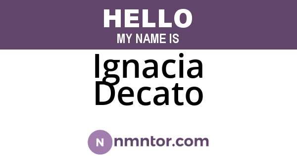 Ignacia Decato