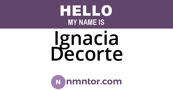 Ignacia Decorte