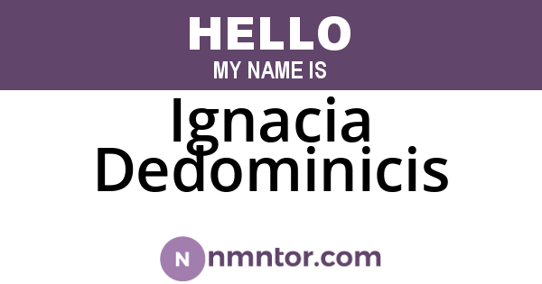 Ignacia Dedominicis