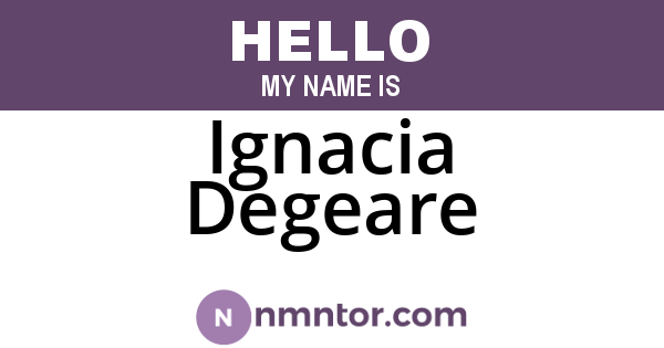 Ignacia Degeare