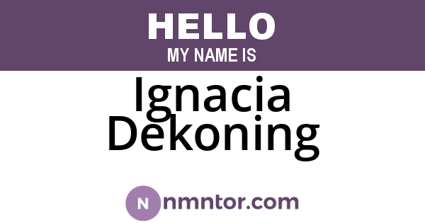 Ignacia Dekoning