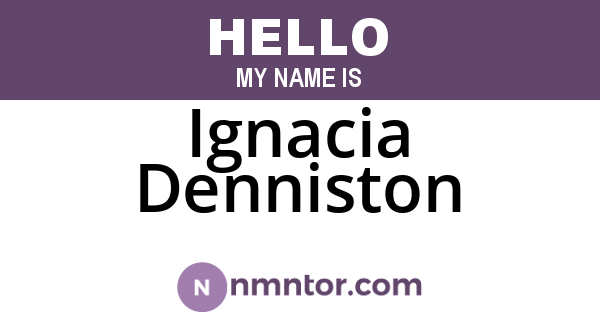 Ignacia Denniston