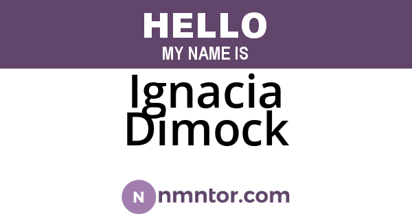 Ignacia Dimock
