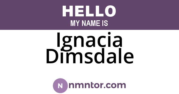 Ignacia Dimsdale