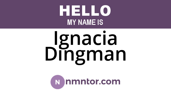 Ignacia Dingman