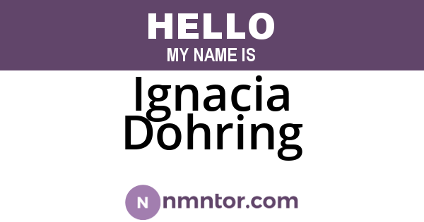 Ignacia Dohring