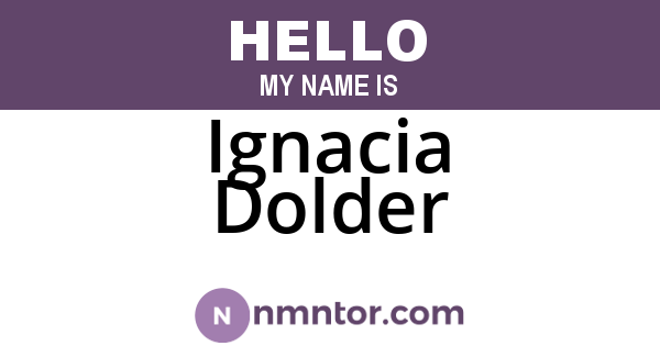 Ignacia Dolder