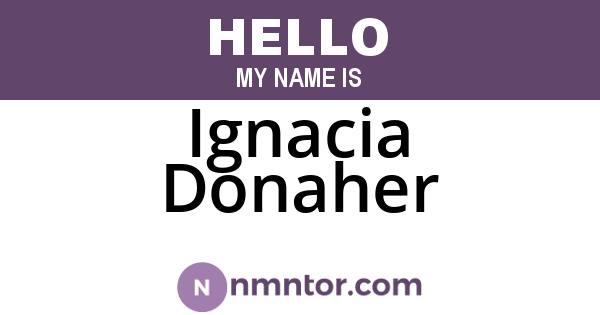 Ignacia Donaher