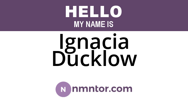 Ignacia Ducklow