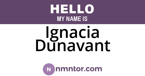 Ignacia Dunavant