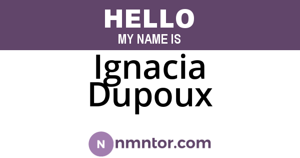 Ignacia Dupoux