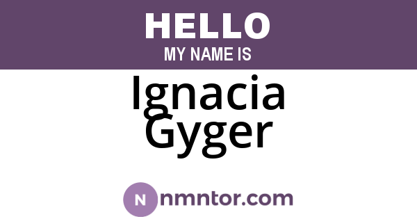 Ignacia Gyger