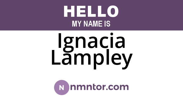 Ignacia Lampley