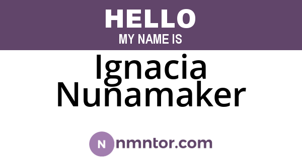 Ignacia Nunamaker