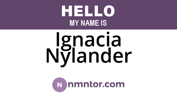 Ignacia Nylander