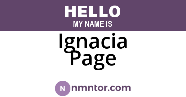 Ignacia Page