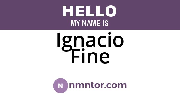 Ignacio Fine