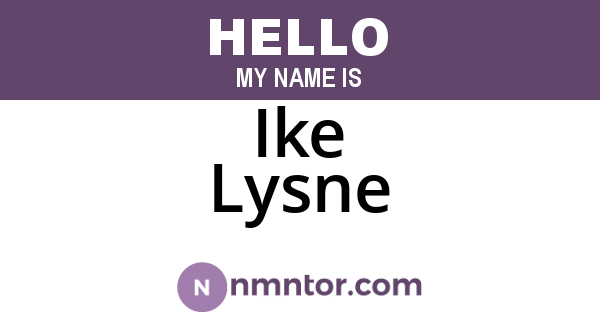Ike Lysne