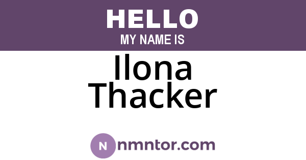 Ilona Thacker