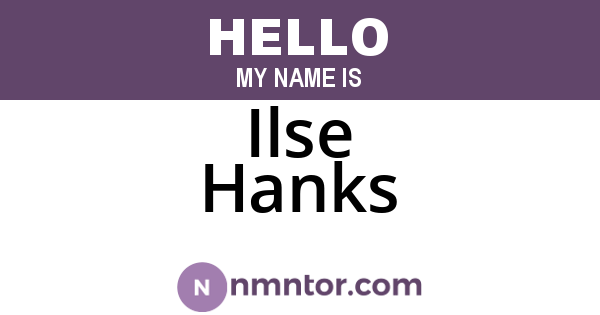 Ilse Hanks