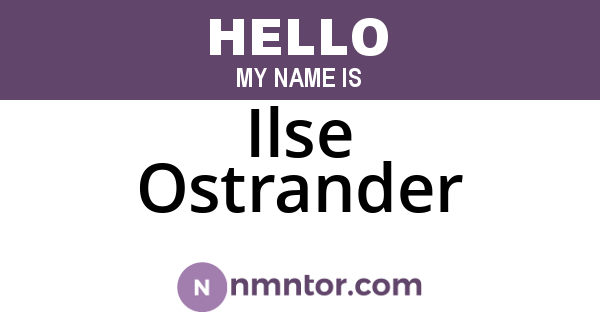 Ilse Ostrander