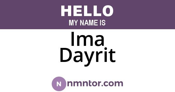 Ima Dayrit