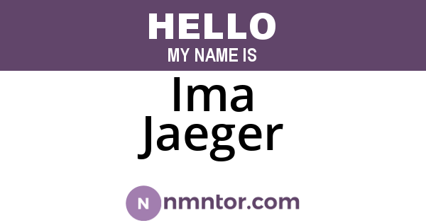 Ima Jaeger