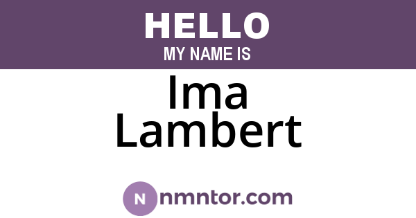Ima Lambert
