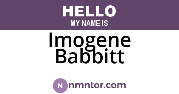 Imogene Babbitt
