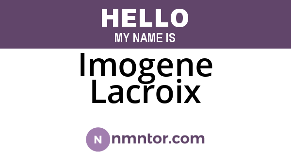 Imogene Lacroix