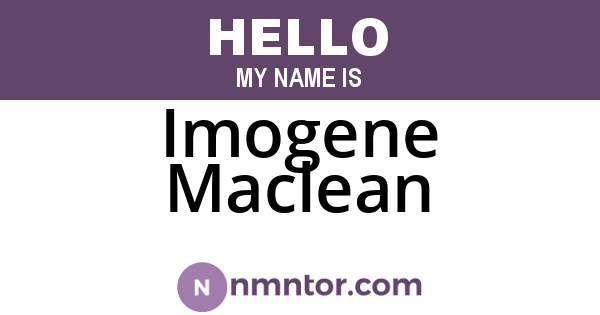 Imogene Maclean