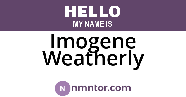Imogene Weatherly